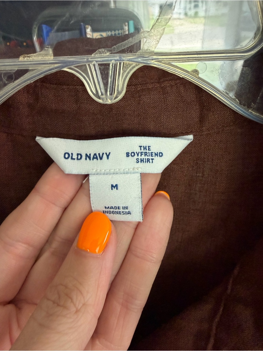 NWT Old Navy The Boyfriend Shirt Oversized Button Down Linen Shirt - Size Medium - Picture 3 of 4